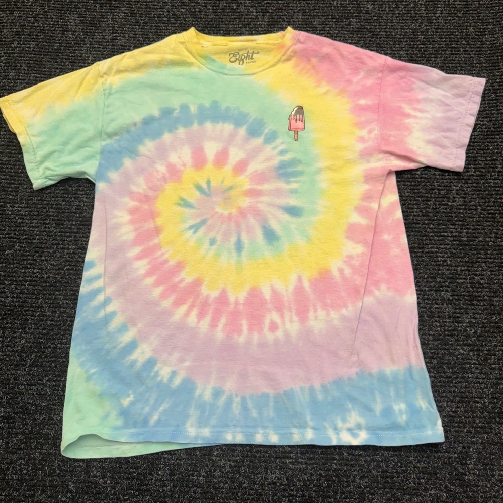 Eighty Eight Brand Men Pastel Tie Dye Popsicle Graphic T-Shirt Large Rainbow Tee